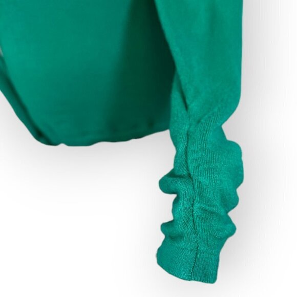 Alfani Cowl Neck Sweater Cinched Sleeve Detail Green Size Small - Picture 3 of 4